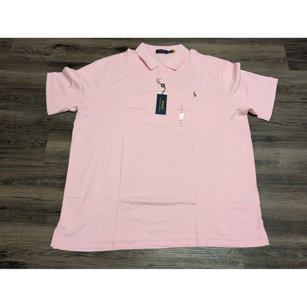 Polo Ralph Lauren Mens Pink Short Sleeve Polo Shirt Large Tall LT